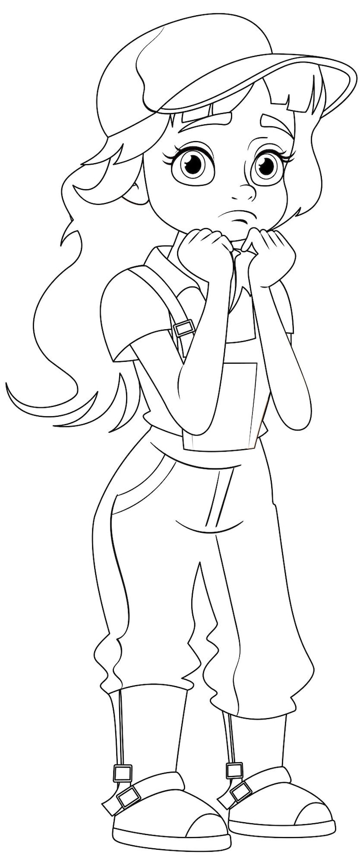Vecteur gratuit personnage de dessin animé de fermière ennuyée portant un chapeau