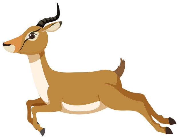 Personnage de dessin animé de gazelle isolé