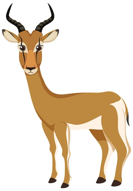 Personnage de dessin animé de gazelle isolé