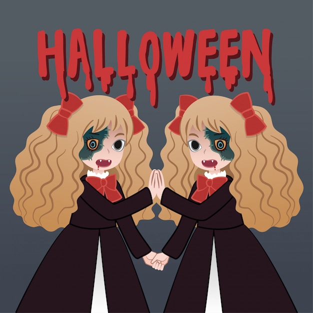 Personnage De Dessin Animé Halloween Fille Fantôme