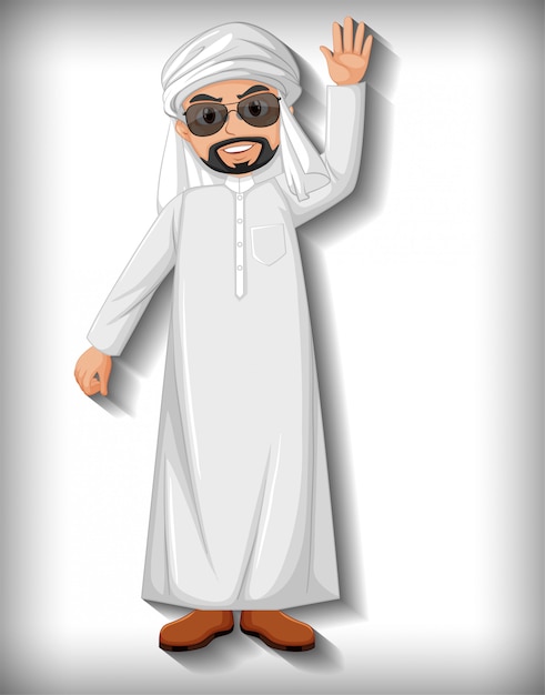 Vecteur gratuit personnage de dessin animé homme arabe
