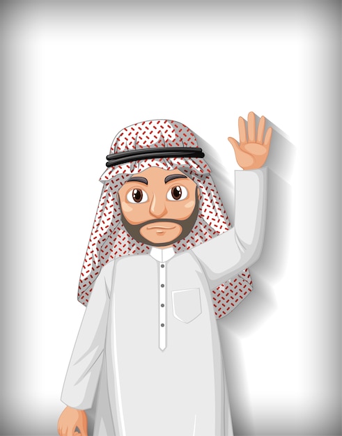 Vecteur gratuit personnage de dessin animé homme arabe