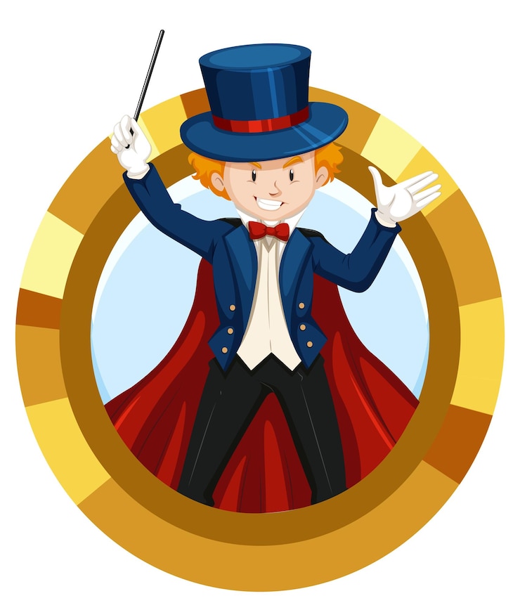 Vecteur gratuit personnage de dessin animé homme magicien