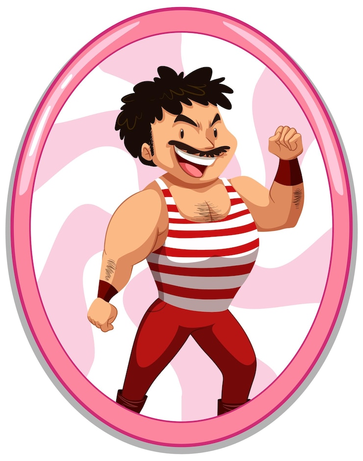 Vecteur gratuit un personnage de dessin animé homme musclé