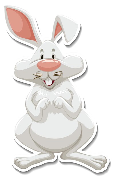 Personnage de dessin animé de lapin sur fond blanc