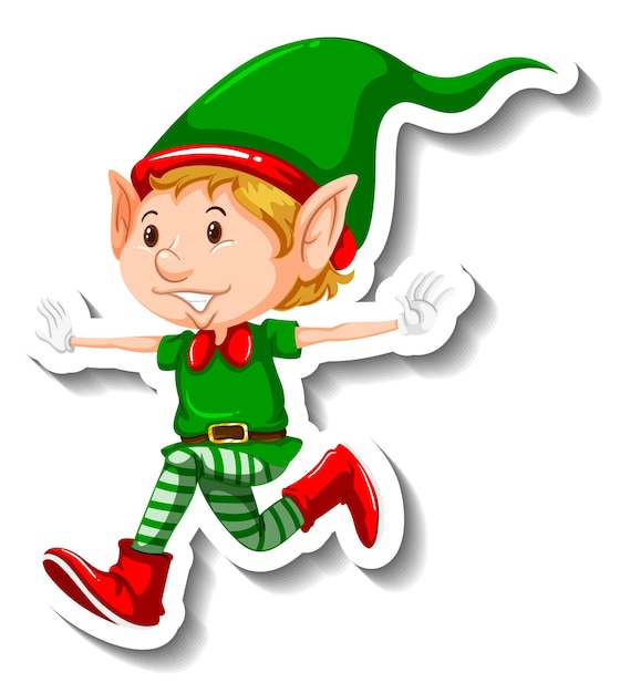 Vecteur gratuit personnage de dessin animé de lutin de noël