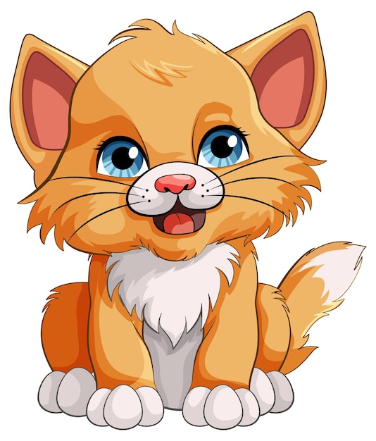 Vecteur gratuit personnage de dessin animé mignon chaton