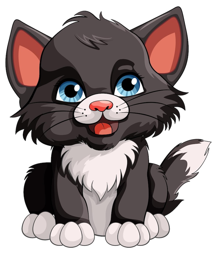 Vecteur gratuit personnage de dessin animé mignon chaton