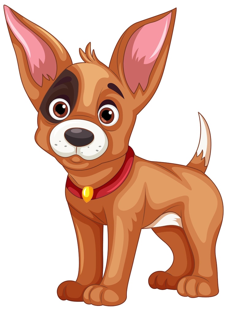 Vecteur gratuit personnage de dessin animé mignon chien debout