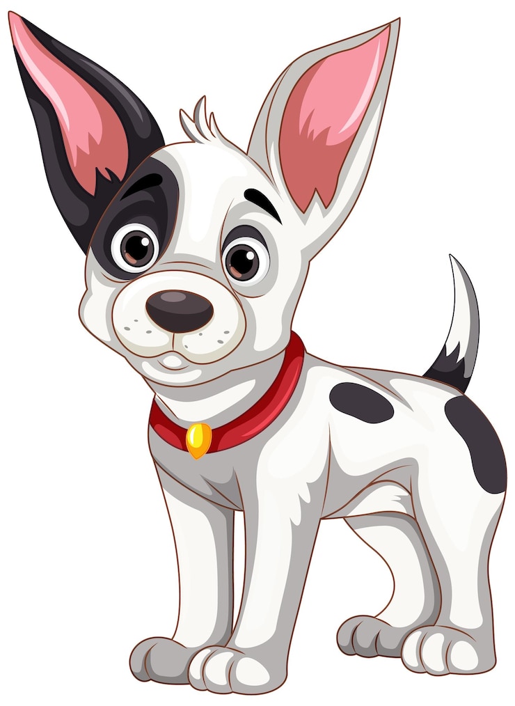 Vecteur gratuit personnage de dessin animé mignon chien debout