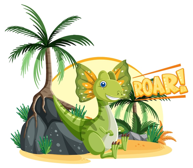 Vecteur gratuit personnage de dessin animé mignon dinosaure