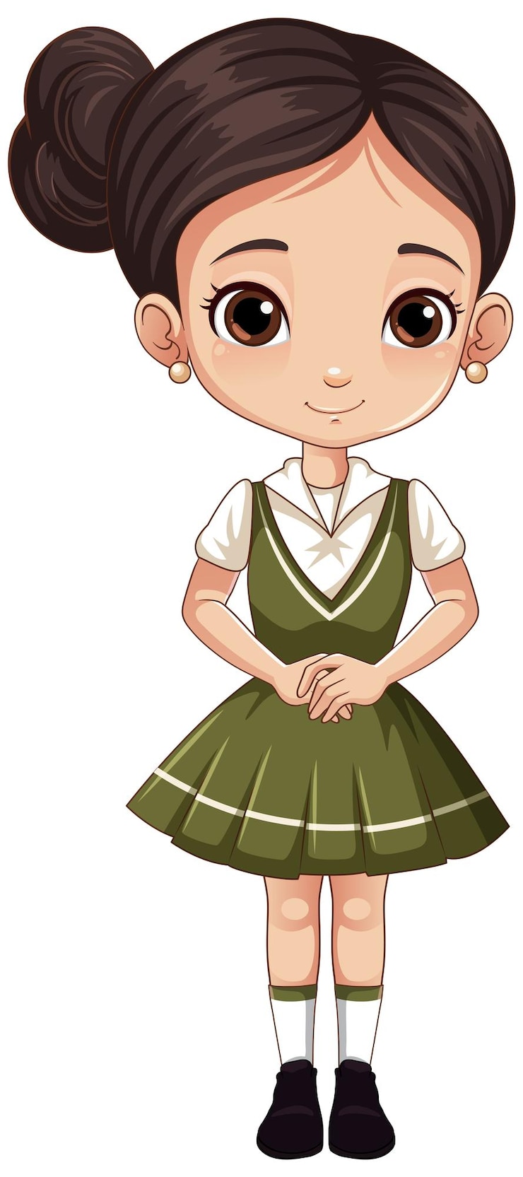Vecteur gratuit personnage de dessin animé mignon étudiante