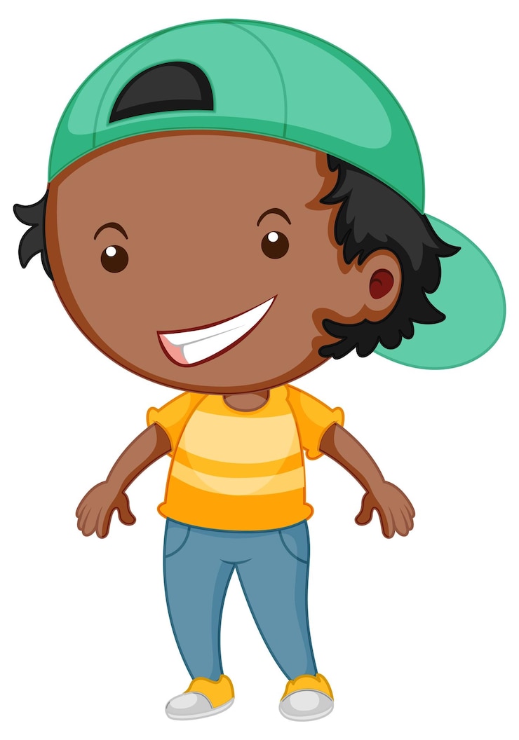 Vecteur gratuit personnage de dessin animé mignon garçon sur fond blanc