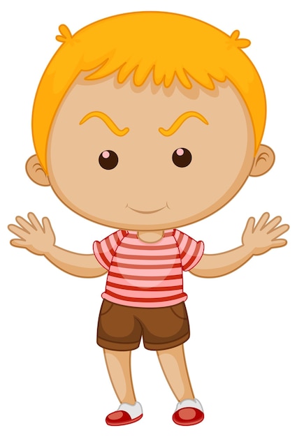 Vecteur gratuit personnage de dessin animé mignon garçon sur fond blanc