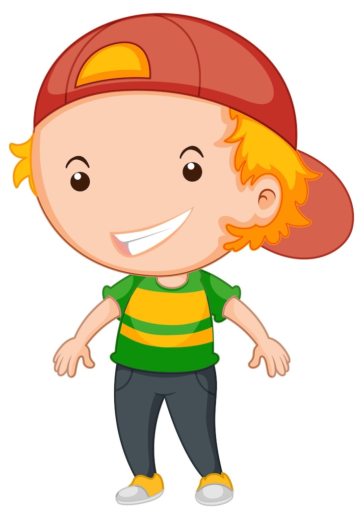 Vecteur gratuit personnage de dessin animé mignon garçon sur fond blanc