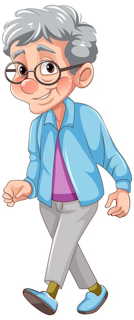 Personnage de dessin animé mignon grand-parent