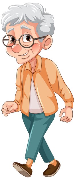 Personnage de dessin animé mignon grand-parent