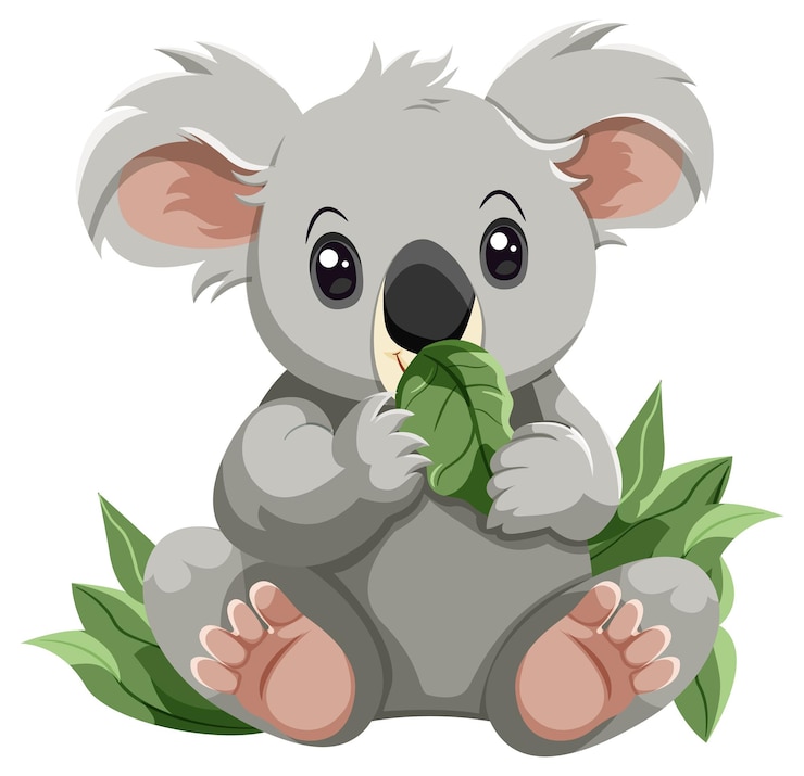 Vecteur gratuit personnage de dessin animé mignon koala isolé