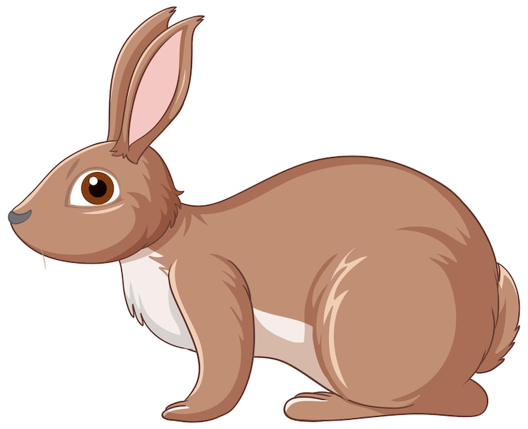 Vecteur gratuit personnage de dessin animé mignon lapin brun