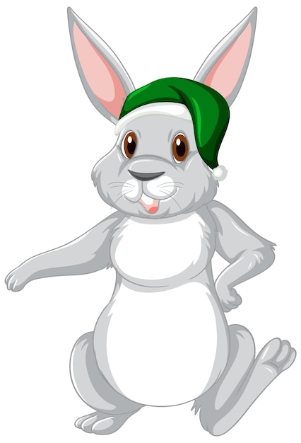 Personnage de dessin animé mignon lapin gris