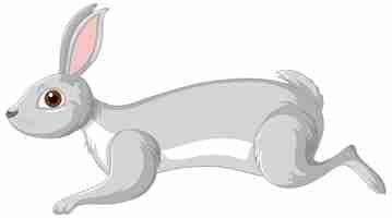 Vecteur gratuit personnage de dessin animé mignon lapin gris