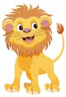Vecteur gratuit personnage de dessin animé mignon lion