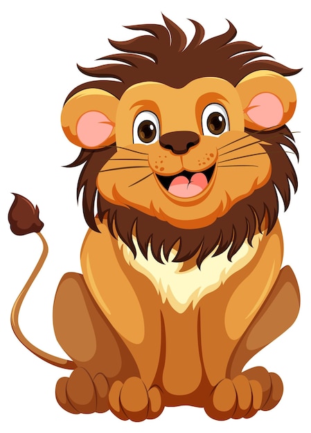 Vecteur gratuit personnage de dessin animé mignon lion