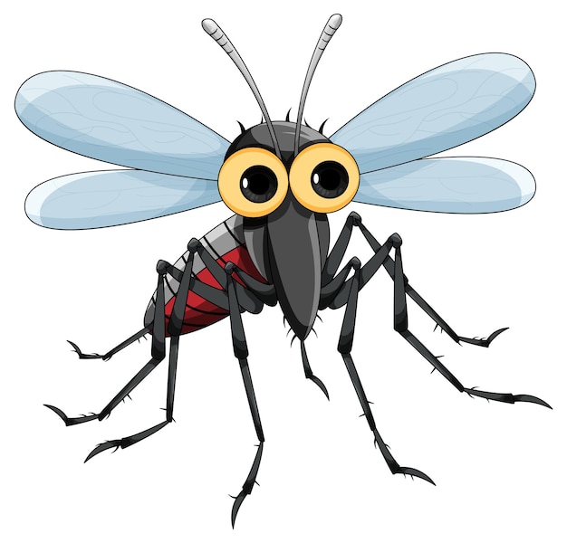 Vecteur gratuit personnage de dessin animé mignon moustique volant