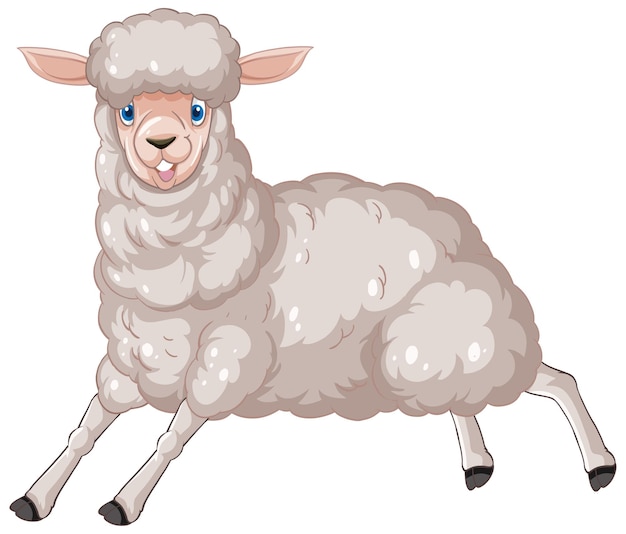 Vecteur gratuit personnage de dessin animé mignon de mouton