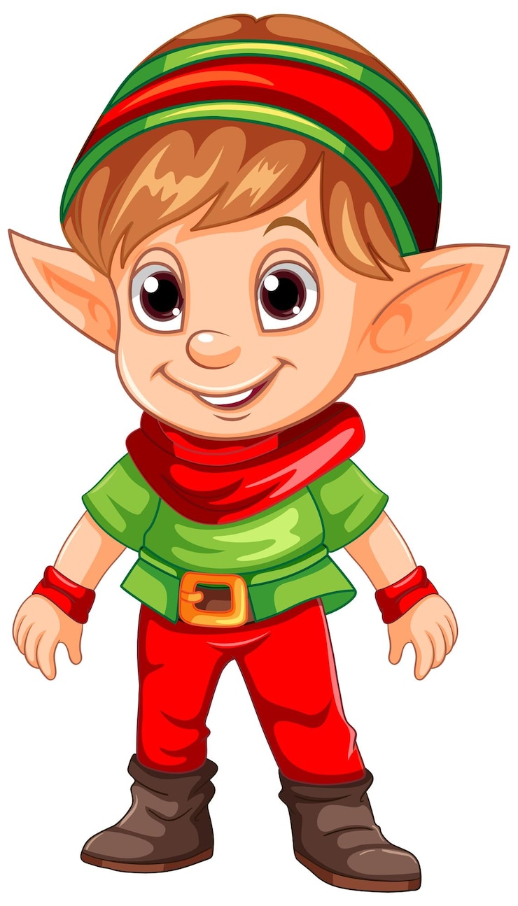 Vecteur gratuit personnage de dessin animé mignon de noël
