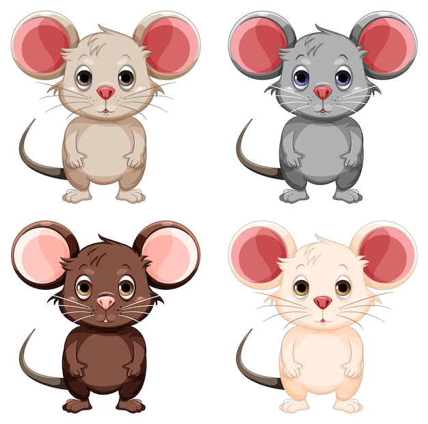 Vecteur gratuit personnage de dessin animé mignon rat