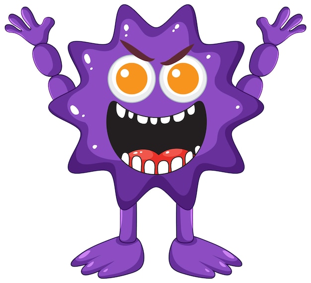 Vecteur gratuit personnage de dessin animé de monstre extraterrestre violet hérissé