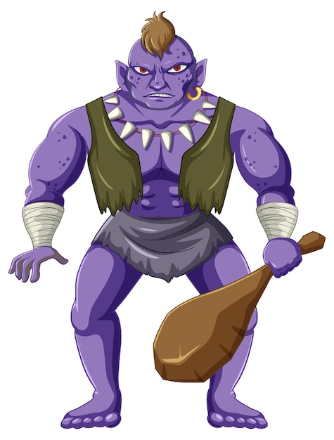 Personnage De Dessin Animé Orc Isolé