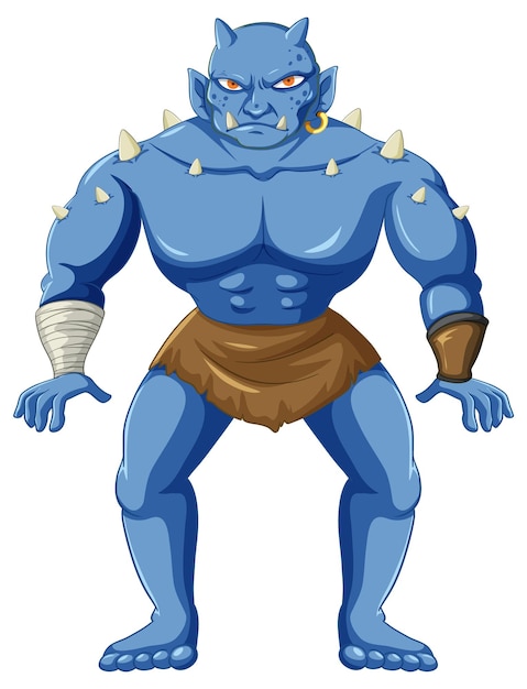 Personnage De Dessin Animé Orc Isolé