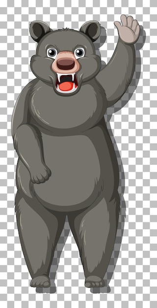 Vecteur gratuit personnage de dessin animé ours noir isolé