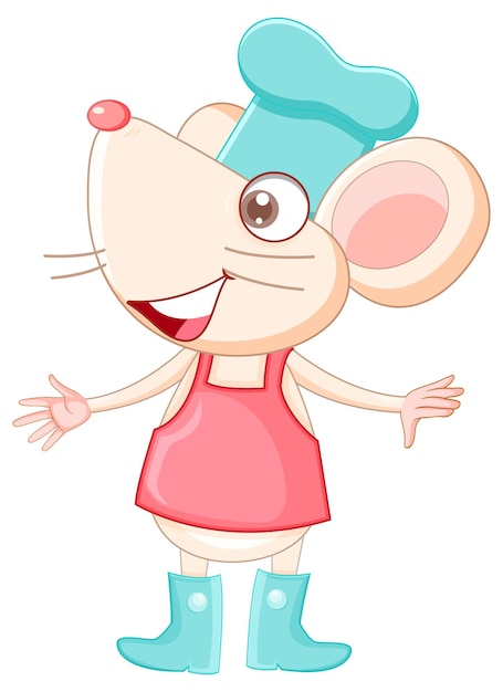 Vecteur gratuit personnage de dessin animé de rat chef