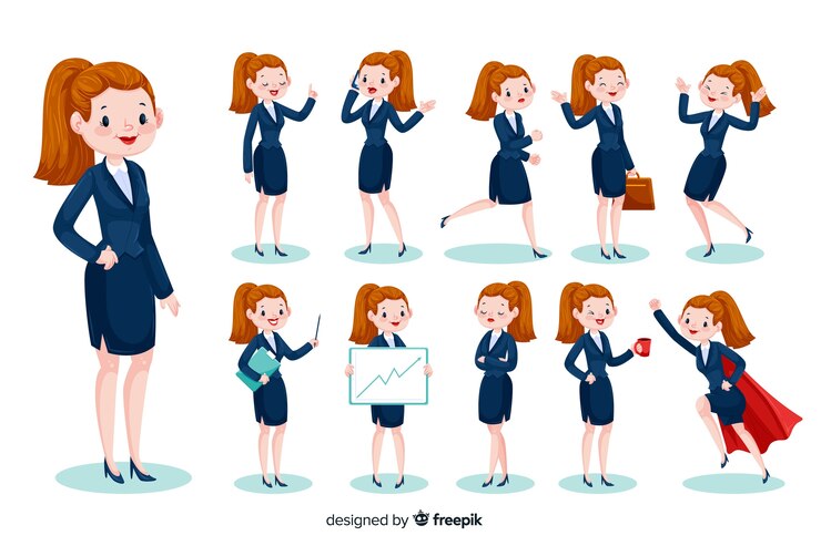 Vecteur gratuit personnage de femme d&#39;affaires 3d