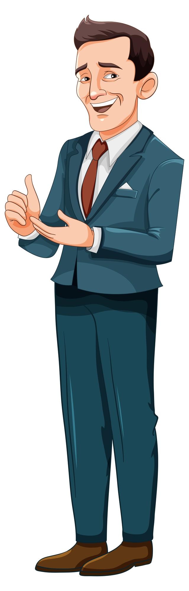 Vecteur gratuit personnage d'homme d'affaires confiant isolé
