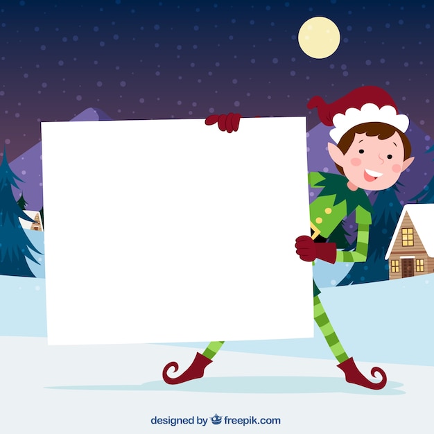 Vecteur gratuit personnage de noël avec lettre