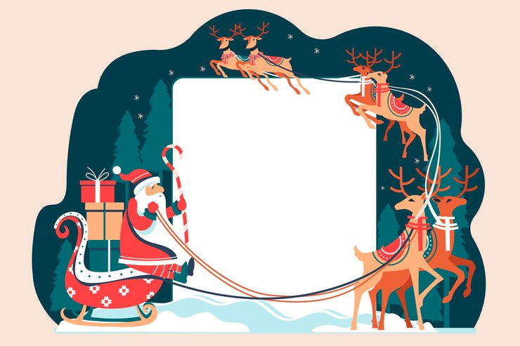 Vecteur gratuit personnage de noël tenant une bannière vierge