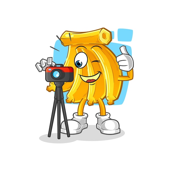 Personnage de photographe de banane. vecteur de mascotte de dessin animé