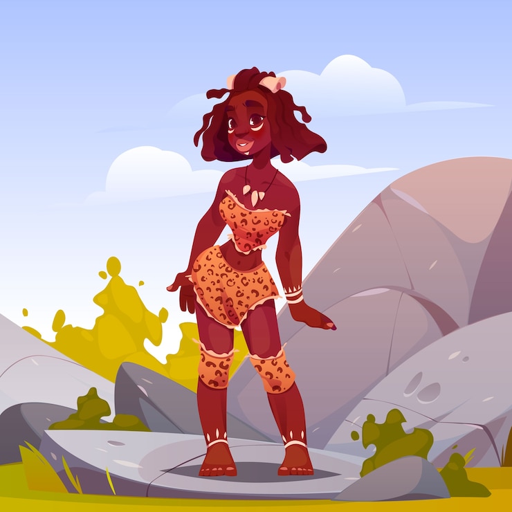 Vecteur gratuit personnage préhistorique de dessin animé