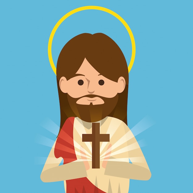 Vecteur gratuit personnage religieux jesus christ