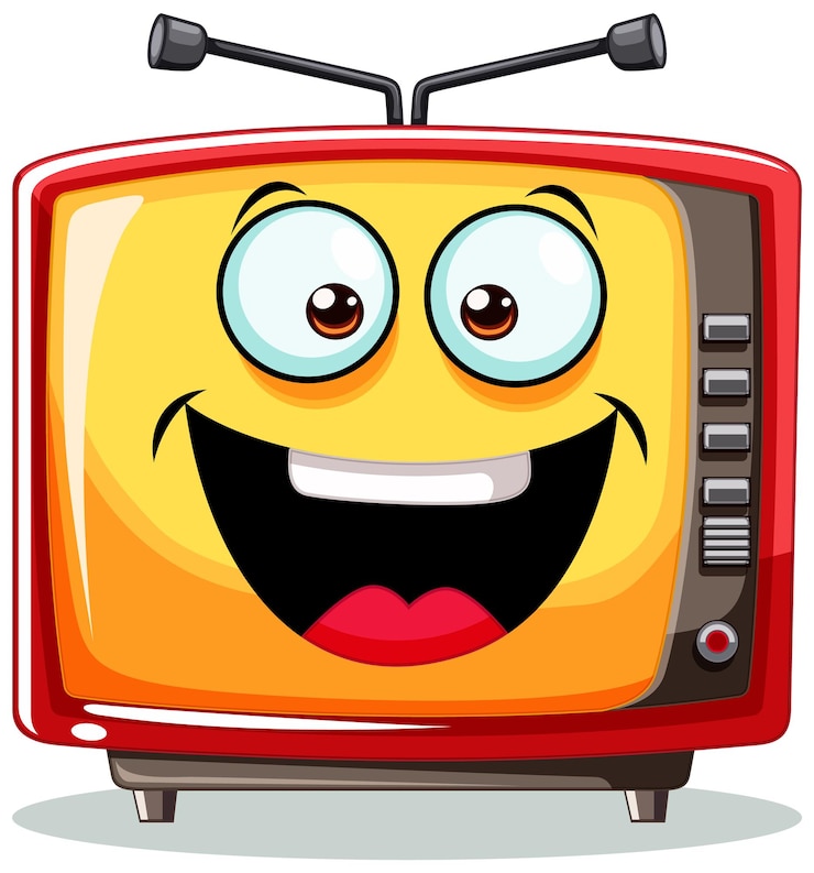 Vecteur gratuit personnage de télévision de dessins animés joyeux