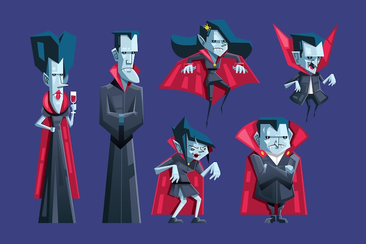 Vecteur gratuit personnage de vampire festival halloween