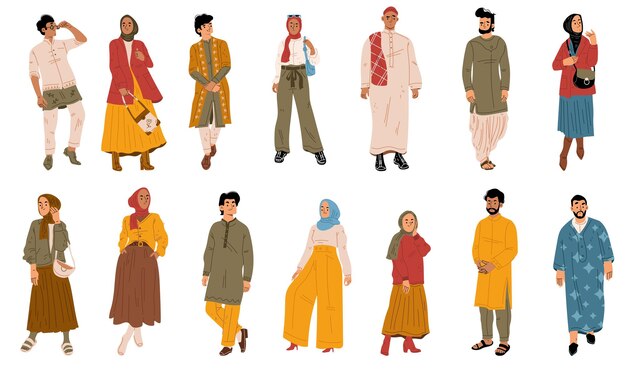 Personnages masculins et féminins arabes modernes