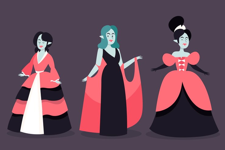 Vecteur gratuit personnages de vampire design dessinés à la main