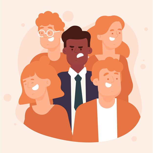 Personne en colère dans la foule