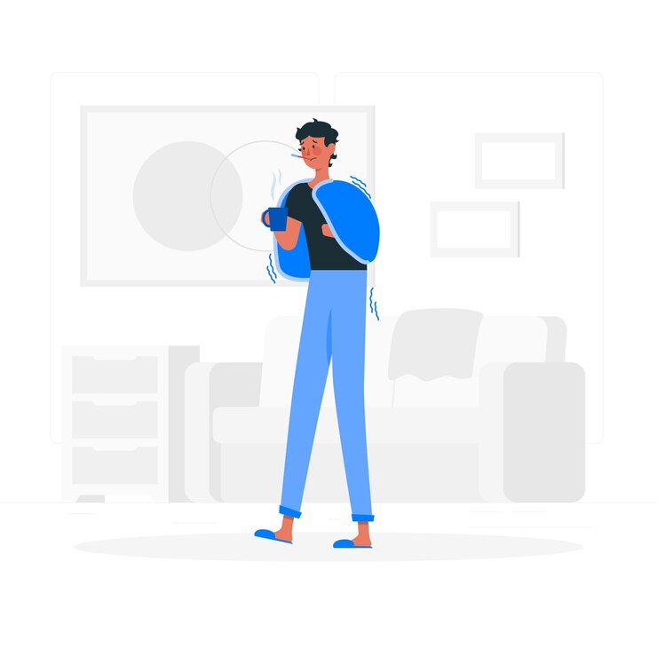 Vecteur gratuit personne avec une illustration de concept froid