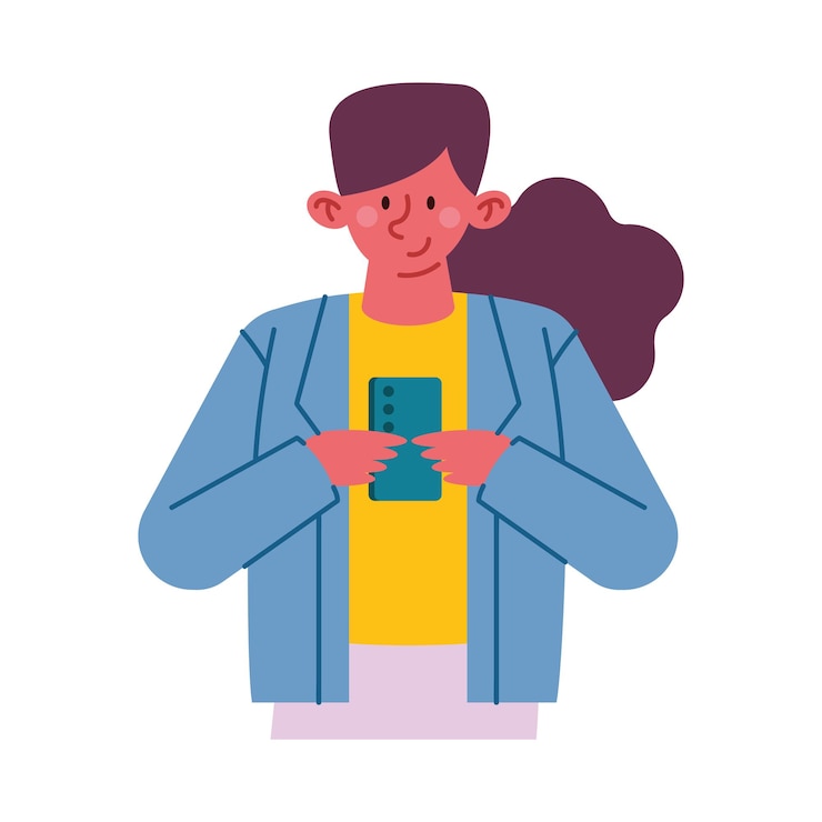 Vecteur gratuit personne utilisant la conception d'un téléphone portable
